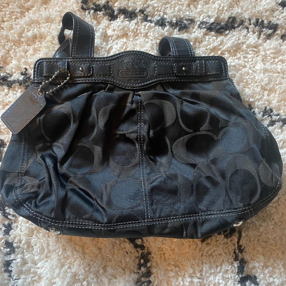 Coach Black Canvas Shoulder Bag